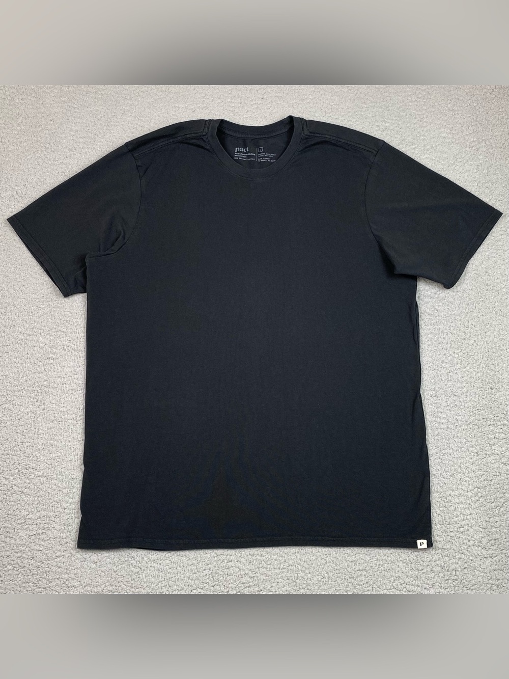 Pact Organic T Shirt Men's Size L Black Short Sleeve Crewneck Cotton Large EUC